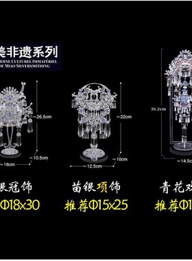 适用拼酷苗银冠饰苗银o项t饰拼装3D积木定制防尘家居玻璃罩礼物