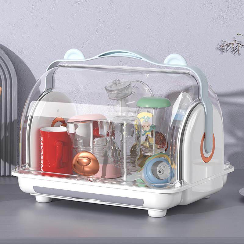 防尘带盖子婴儿奶瓶沥水架宝宝餐具储存盒可携式水杯收纳整理晾干,淘宝优惠券,粉丝福利购,淘宝优惠卷