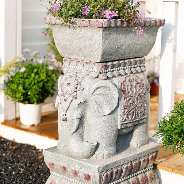 庭院户外大象门墩摆件仿石墩花盆底座花园布置露台装饰别墅造景,淘宝优惠券,粉丝福利购,淘宝优惠卷