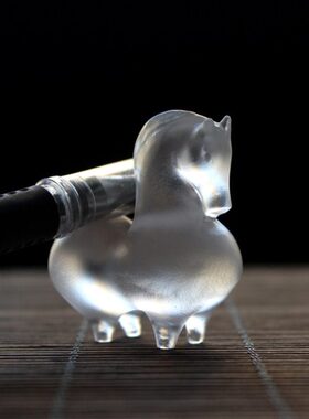 古法真琉璃创意茶宠可爱琉璃白马家居客厅书房摆件工艺品生日礼物