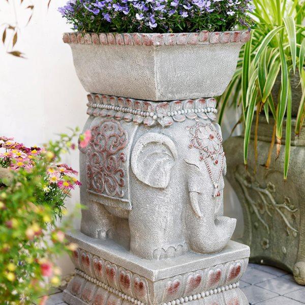 庭院户外大象门墩摆件仿石墩花盆底座花园布置露台装饰别墅造景,淘宝优惠券,粉丝福利购,淘宝优惠卷