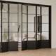 Aluminum alloy French retro folding door Kitchen Bathroom Living room balcony partition Railless folding glass door