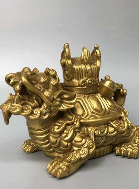 纯铜龙龟彷古四神兽龟长寿龟八卦金钱龟铜制瑞兽家居客厅桌面摆件