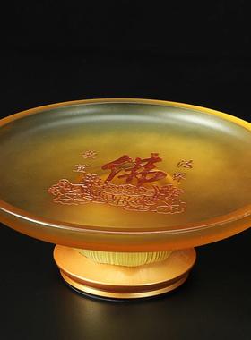 台湾琉璃纯铜佛具套装供佛用品家用全套套装供水杯香炉灯佛前摆件