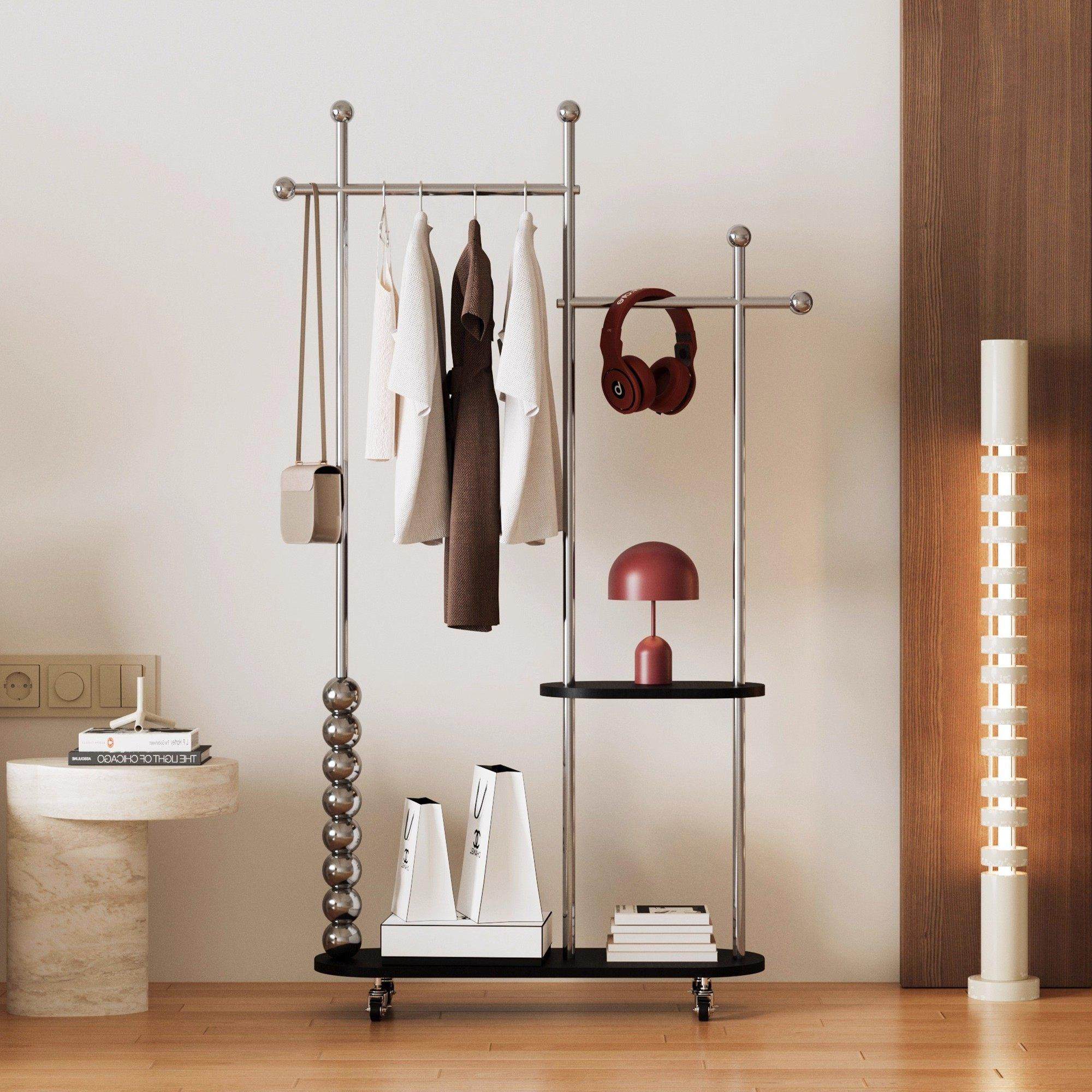 中古衣帽架不锈钢衣帽间挂衣架移动落地卧室床尾衣服收纳置物架子,淘宝优惠券,粉丝福利购,淘宝优惠卷
