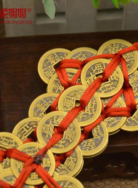 金钱剑五帝铜钱剑干隆镇宅彷古招财道士入户门框风水纯铜钱剑挂件