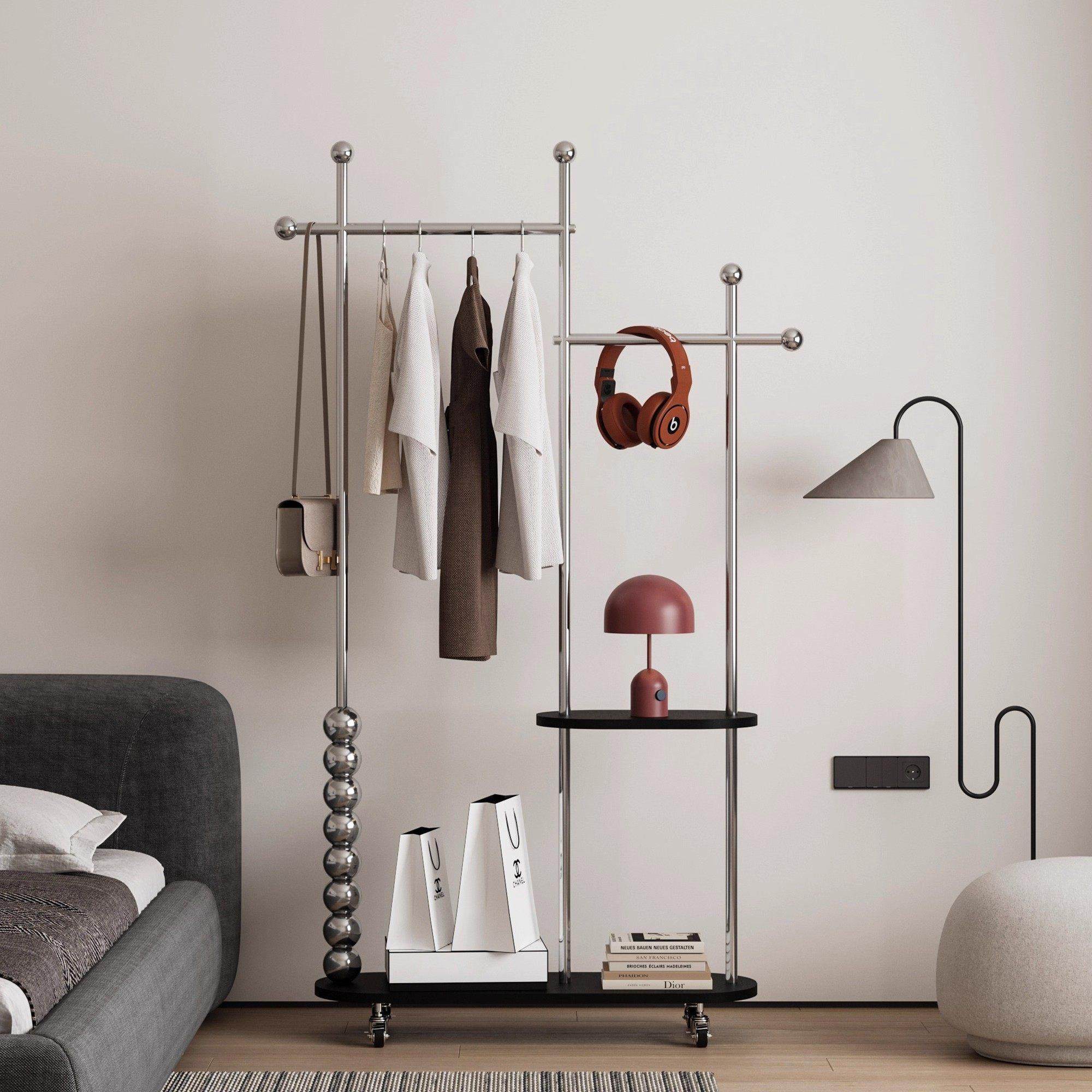 中古衣帽架不锈钢衣帽间挂衣架移动落地卧室床尾衣服收纳置物架子,淘宝优惠券,粉丝福利购,淘宝优惠卷