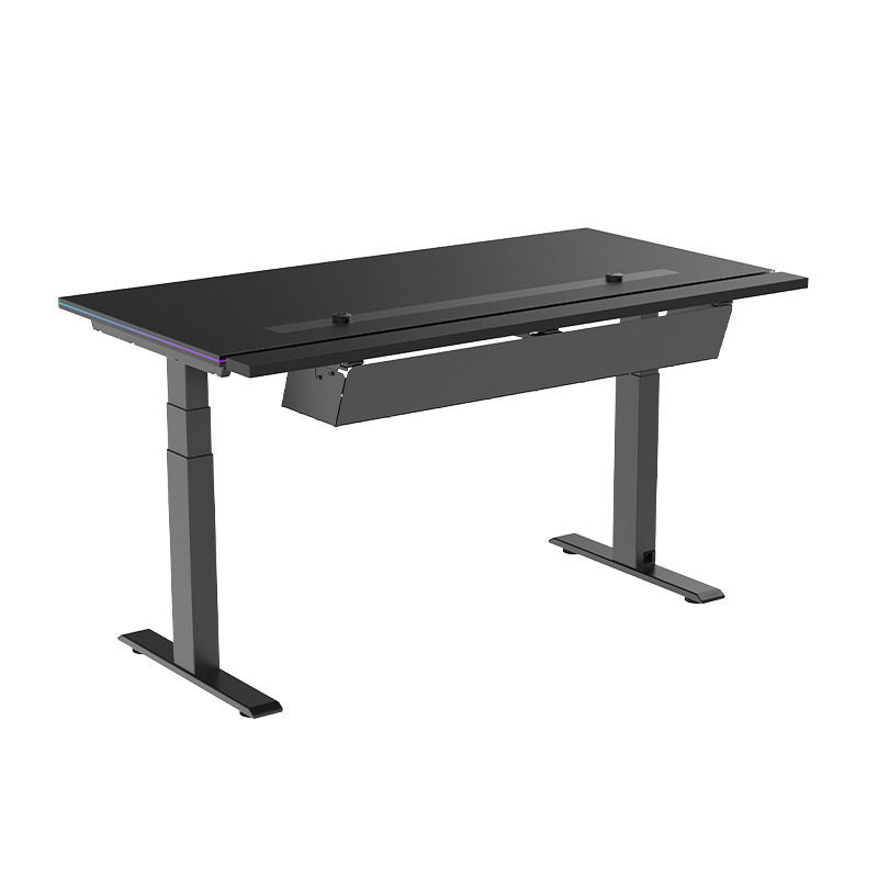 跨境高端S款电竞桌炫彩封边台式电脑游戏桌家用智能升降办公桌,淘宝优惠券,粉丝福利购,淘宝优惠卷