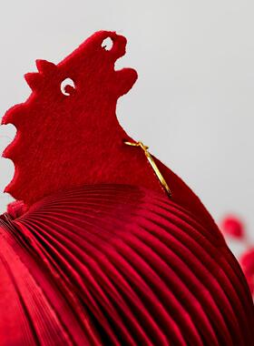 生肖马摆件红色蜂窝纸桌面装饰品2026新年春节吉祥物氛围感布置