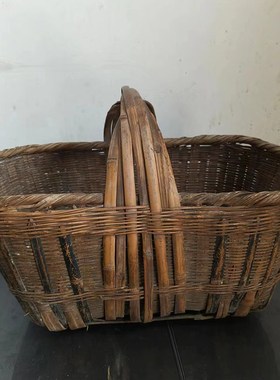 民俗怀旧老簸h箕柳编簸箕老式农具农耕工具农家院摆件道具老物件