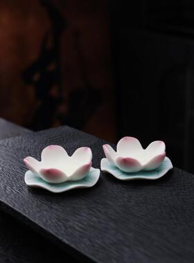 青韵瓷坊陶瓷莲花香炉佛具组合家用供奉香炉水杯莲花烛台佛具用品