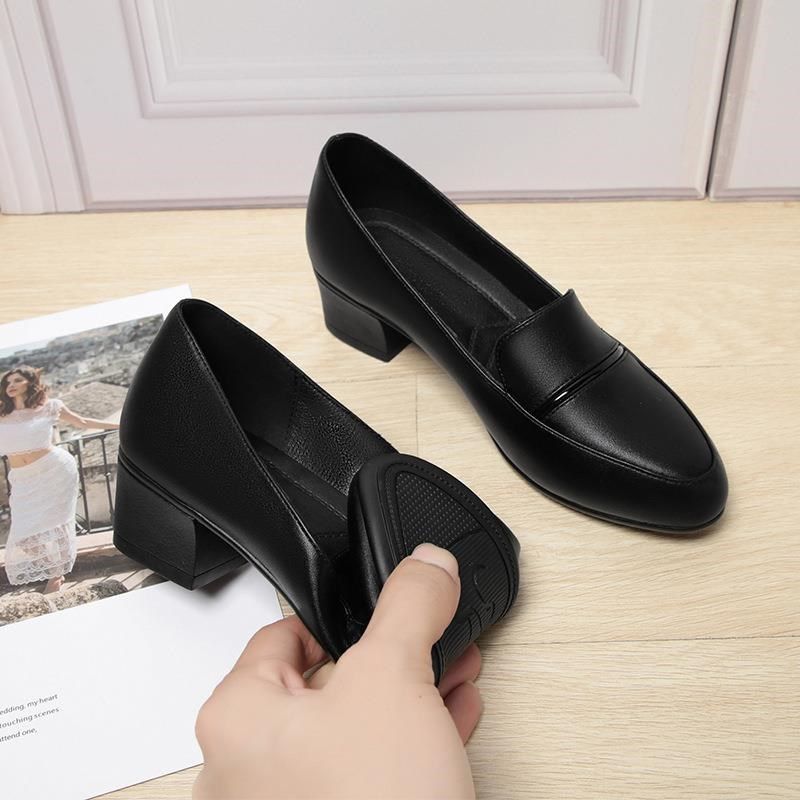 红青蜓软皮软底妈妈鞋2024春秋新款女皮鞋粗跟舒适单鞋中老年不累,淘宝优惠券,粉丝福利购,淘宝优惠卷