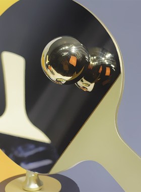 现代简约创意几何金属质感兵乓球拍家居摆件样板间客厅桌面摆件