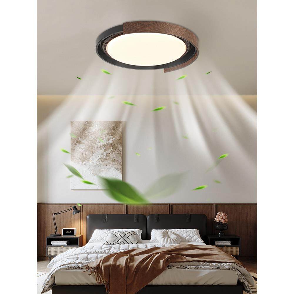 无叶扇灯意大利中世纪Wabi-Sabi风格客厅灯极简胡桃色护眼卧室房,淘宝优惠券,粉丝福利购,淘宝优惠卷