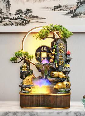 假山流水喷泉客厅循环水景观招财风水轮办公室生财桌面装饰品摆件
