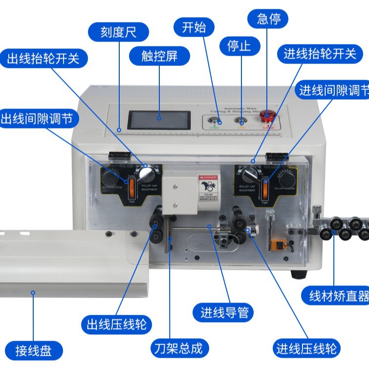 全自动电脑裁线剥皮机SWT508-E-S电子线8平方触摸屏剥线机 - 图0