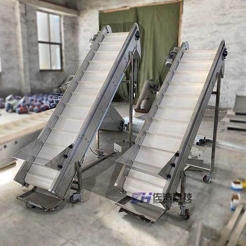 猫砂狗粮爬坡输送机密封式皮带提升机生物质颗粒裙边挡板输送机 - 图2