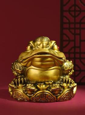 黄铜八方来财金蟾招财三脚金蟾金蝉摆件三足蟾蜍铜工艺礼品摆饰八