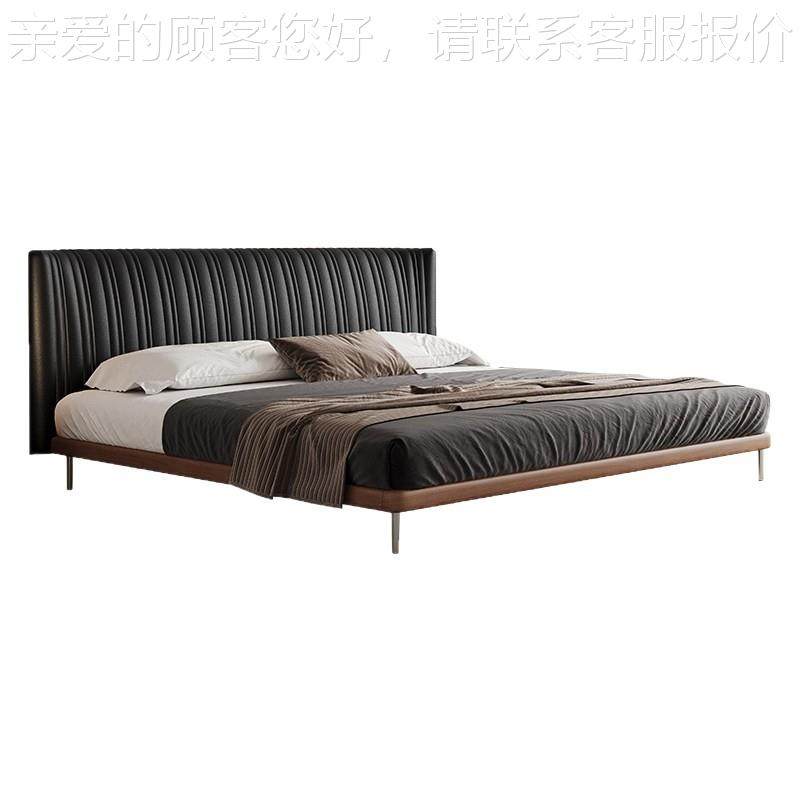 气2皮025年新款中XLU古黑色风琴床真主卧高端大1.8米室软卧包皮艺,淘宝优惠券,粉丝福利购,淘宝优惠卷