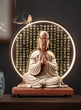 新中式观音菩萨摆件陶瓷工艺品禅意家居客厅桌面博古架装饰品摆件