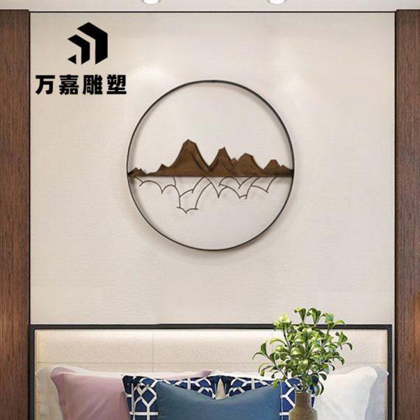 中式圆形茶室金属铁艺墙面壁挂玄关背景墙内嵌假山立体装饰挂件,淘宝优惠券,粉丝福利购,淘宝优惠卷