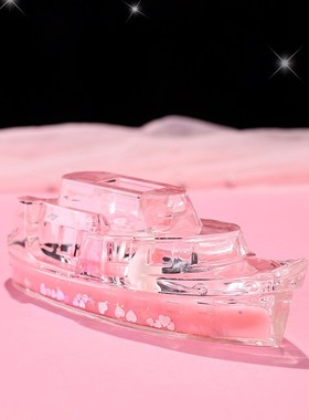 创意轮船流沙摆件游轮桌面装饰学生入油油滴笔插生日W礼物流体礼
