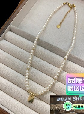 高级感珍珠项链女小众时尚简约百搭锁骨链颈链2024圆珍链新款爆款