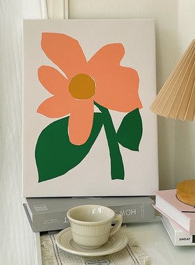 北欧风小众装饰画电视柜摆件法式复古I花朵卧室床头画桌面装饰品