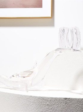 简约现代炫彩玻璃花器创意摆件样板房售楼处客厅玄关处软装装饰品