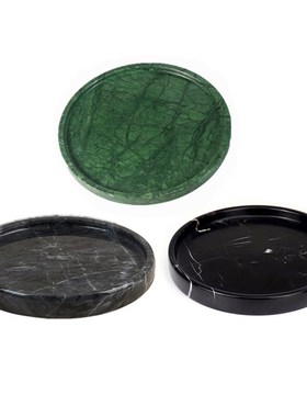 现代简约大理石圆形托盘摆件样板C房间酒店民宿卫生间洗手台收纳