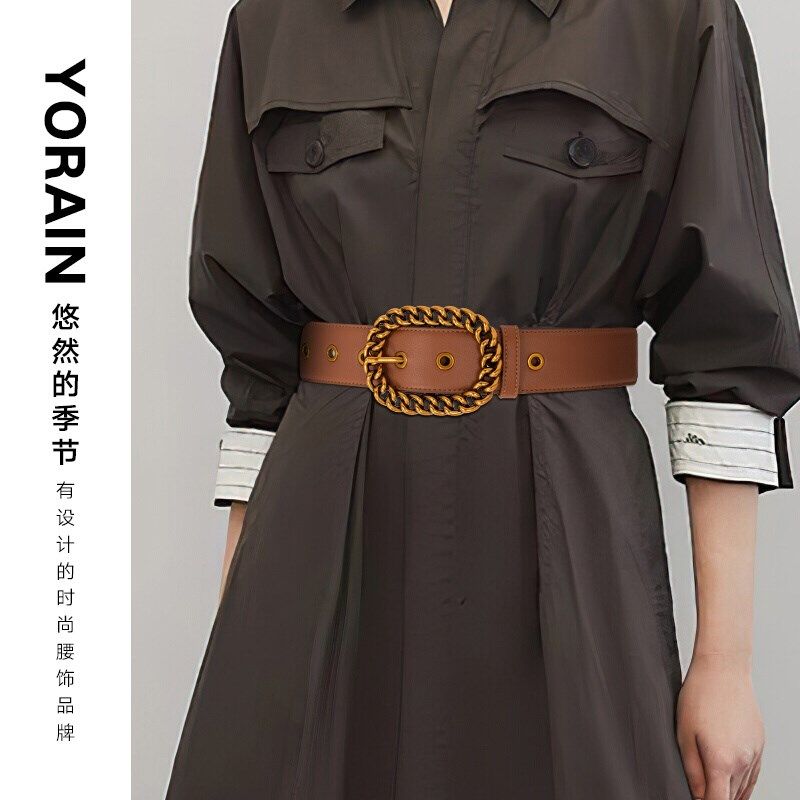 牛皮宽腰带女款高级感配裙子收腰皮带真皮连衣裙腰封装饰裙带配饰,淘宝优惠券,粉丝福利购,淘宝优惠卷