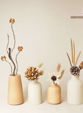 小摆件家居d饰品软装客厅柜子书架电视柜日式干花茶几玄关原木风