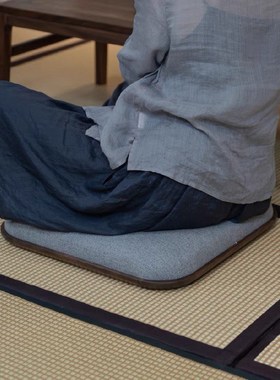 新中式榻榻米垫黑胡桃木坐垫蒲团瑜伽垫禅修家用T茶室茶空间跪拜