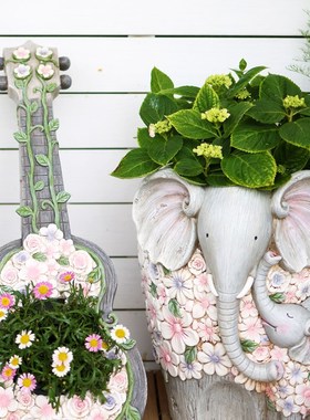 庭院大象装饰摆件别墅花园院子门口一对阳M台布置户外造景创意花