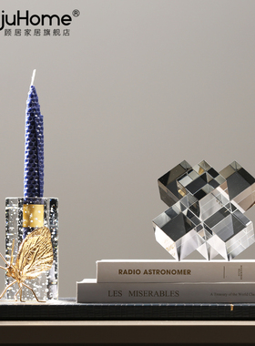 北欧现代磨砂烟灰水晶十t字架创意摆件客厅酒柜家居装饰样板间摆