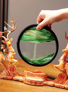 创意新款鹿摆件客厅装o饰品吉祥麋鹿新中式家居工艺品桌面摆件家