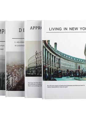 装饰真书样板房装饰仿真书外文装饰品杂志摆件彩页可翻道具假书