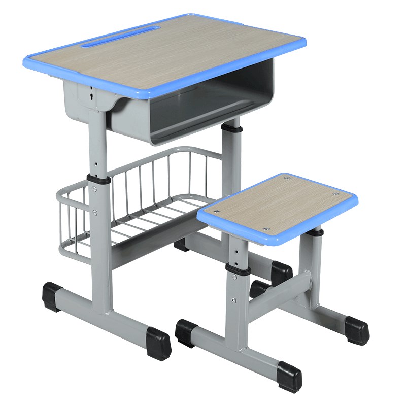 实木儿童初中小学生课桌椅培训学习桌现代简约带网篮Y写字书桌组 - 图3