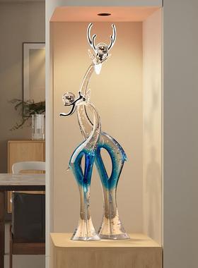 现代轻奢高级感入户玄关装饰品客厅电视边柜大型落地摆件乔迁礼物