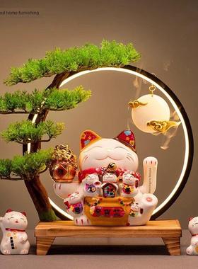 新中国风高端吉祥猫饰品店前台收银员自动挥手吉祥猫家居饰品