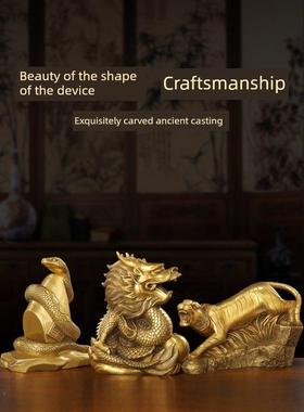 朱炳仁铜十二生肖摆件全套纯黄铜鼠牛虎兔龙蛇马羊猴鸡狗猪属相