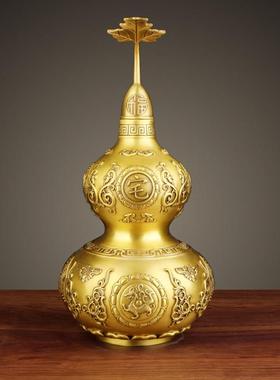 铜葫芦摆件八卦葫芦四方神兽五福开口葫芦客厅装饰品乔迁新居礼品