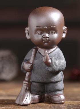 禅意中式小和尚摆件如来佛像家居书房电视柜茶室茶台装饰品摆饰
