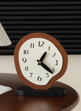 现代简约时钟桌面摆件客厅家居好物玄关餐边电视柜装饰品轻奢高档