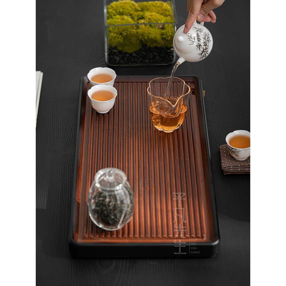 平凡先生听风竹制茶盘家用排水式干泡茶台茶海办公室长方形茶托盘,淘宝优惠券,粉丝福利购,淘宝优惠卷