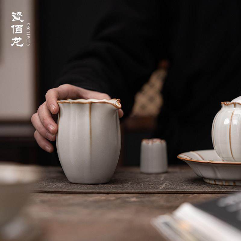 柏韵邱卫国汝窑手工陶瓷公道杯分茶器茶海公杯开片冰裂釉茶具家用,淘宝优惠券,粉丝福利购,淘宝优惠卷