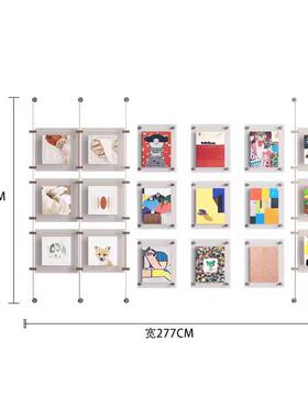 压克力挂画照片墙金属杆艺术装置画现代文化展示墙公司宣传装饰画