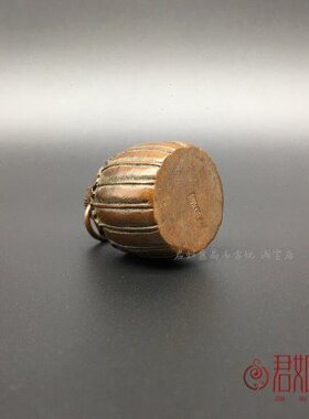 实心铜秤砣摆件 仿古旧藏南瓜铜秤砣挂件压纸铜宠茶宠铜雕件