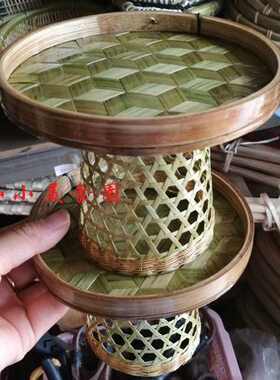 小桌子 墙边简约圆形桌 室内装饰 家居装饰小桌 手工编制工艺品