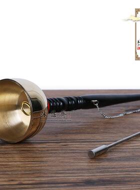 台湾铜质木柄引磬寺院早晚课诵经文引罄助念引庆法会法器佛具